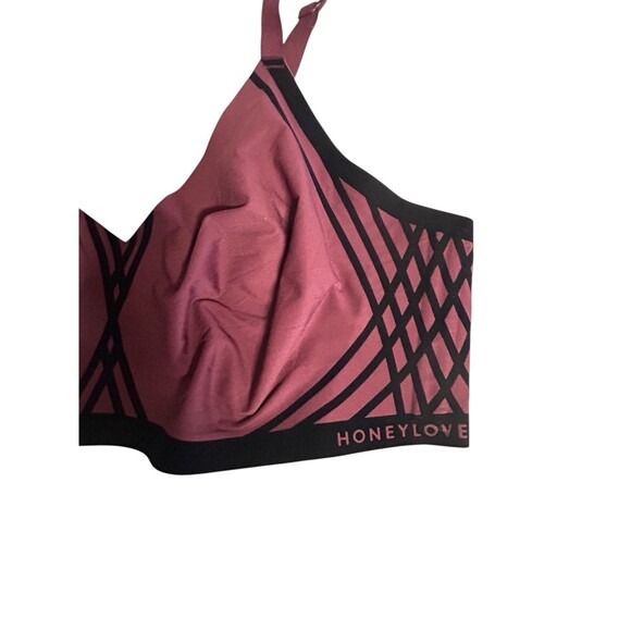 HONEYLOVE SILHOUETTE WIRELESS Burgundy BRA VAMP SIZE Plus 3X - Picture 2 of 4